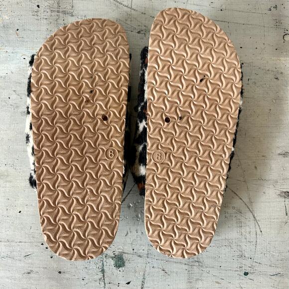 New Secret treasure animal print faux fur sharpa mobwife strappy sandals 7 - Picture 13 of 15